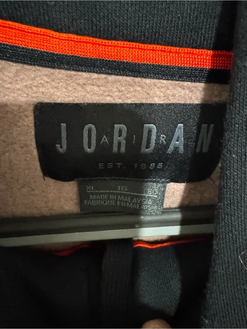 Jordan Two-Tone Hoodie - Black & Mauve with Orange Trim
